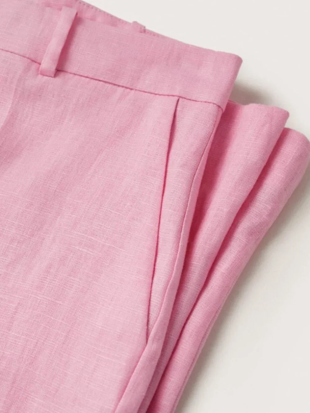 Mango Pink Linen Ankle Length Trouser — Size Large